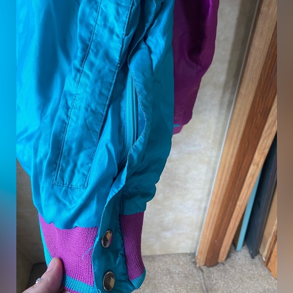 Vintage 80s 90s Puma Purple and Teal Pull Over Windbreaker Jacket Unisex Large - Picture 6 of 11